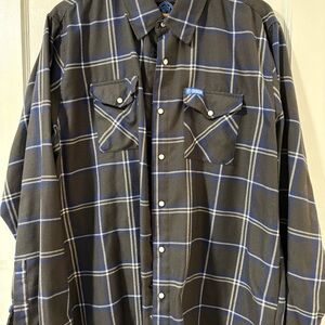 DIXXON Performance Machine Men's Plaid Shirt in Gray and Blue